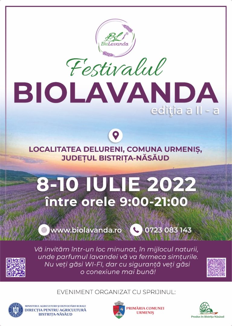 Vă invităm în mijlocul naturii, la Festivalul Biolavanda din Delureni!
